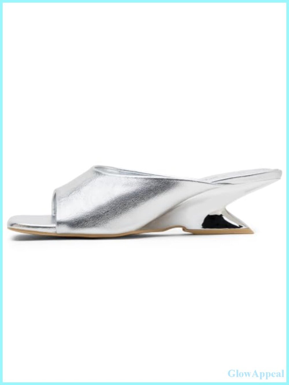 Faux Leather Square Toe Heeled Sandals, Sculptural Low Heels